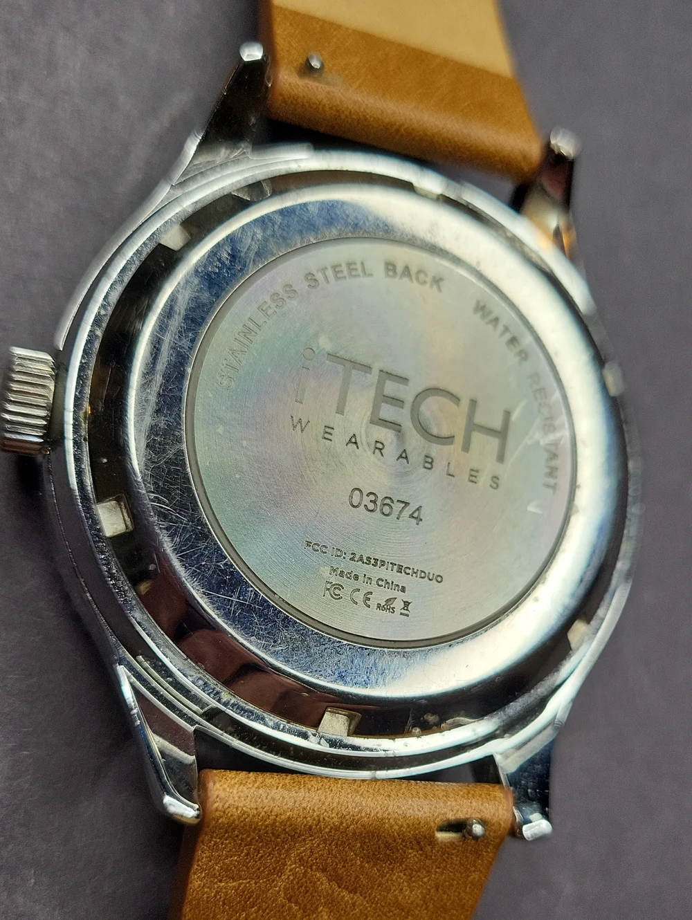 iTECH Duo Blue Dial Watch with Tan Leather Strap